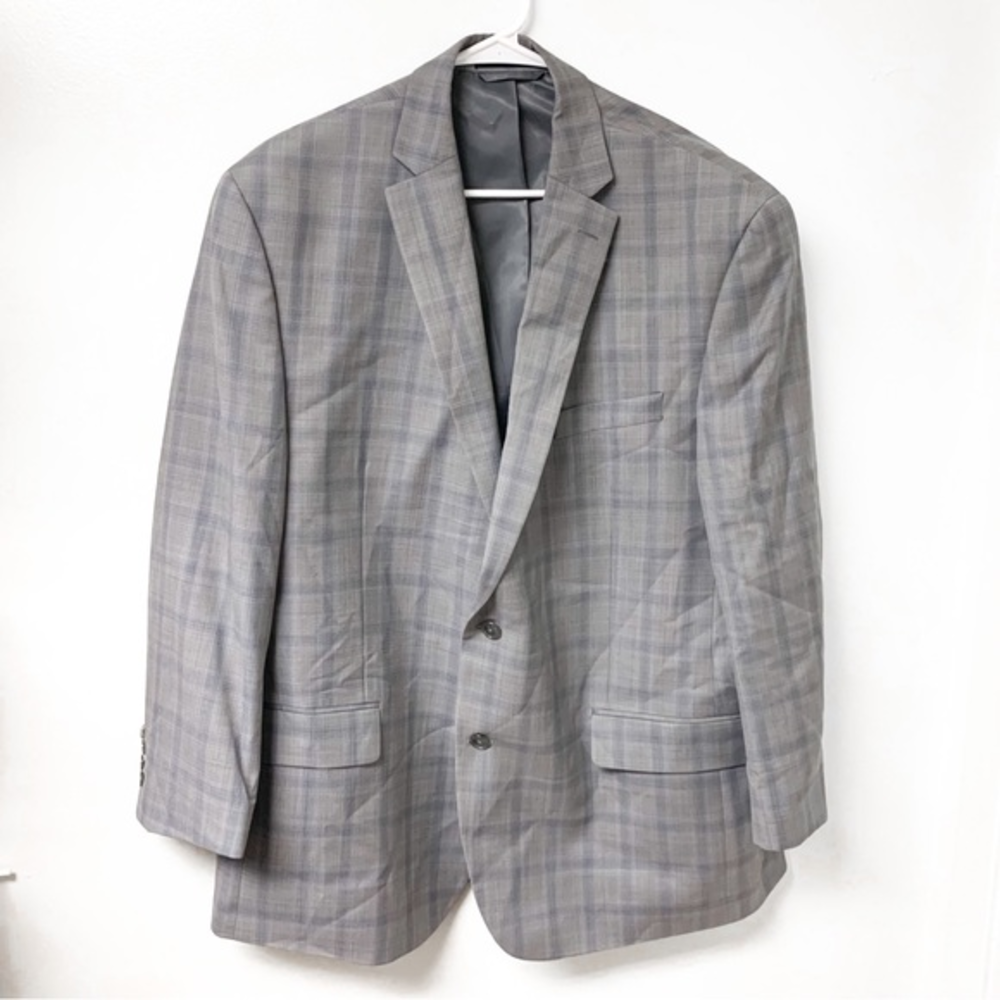 Michael Kors Gray Window Pane Plaid Suit Size 46R and‎ 40R Pants